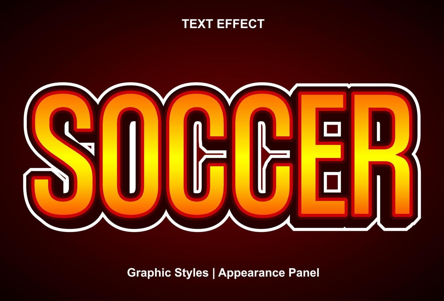 soccer text effect with graphic style and editable. vector