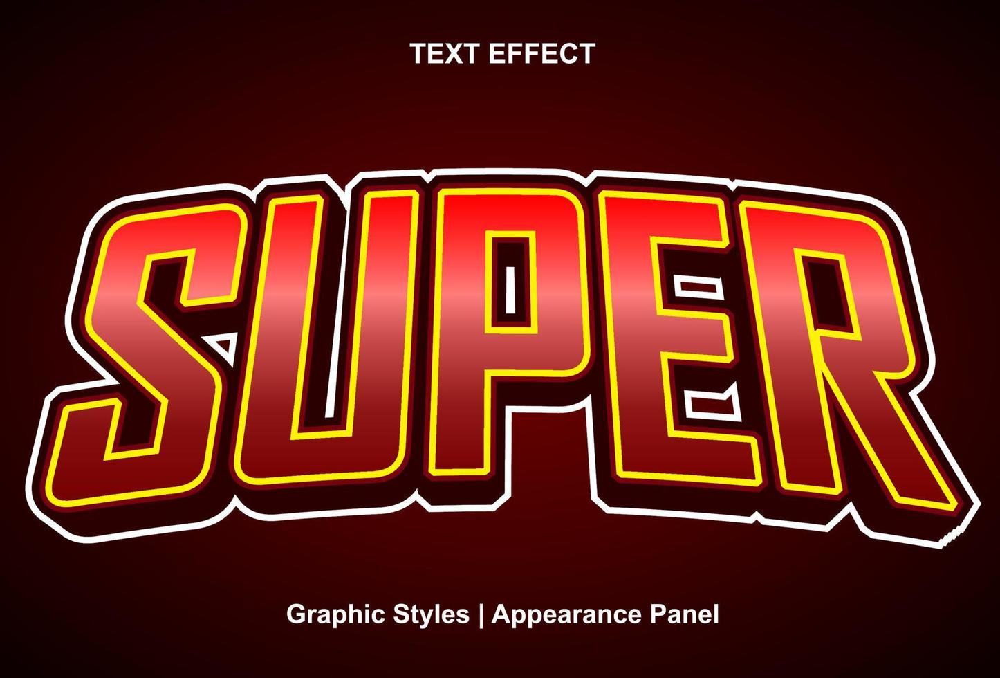 super text effect with graphic style and editable. vector