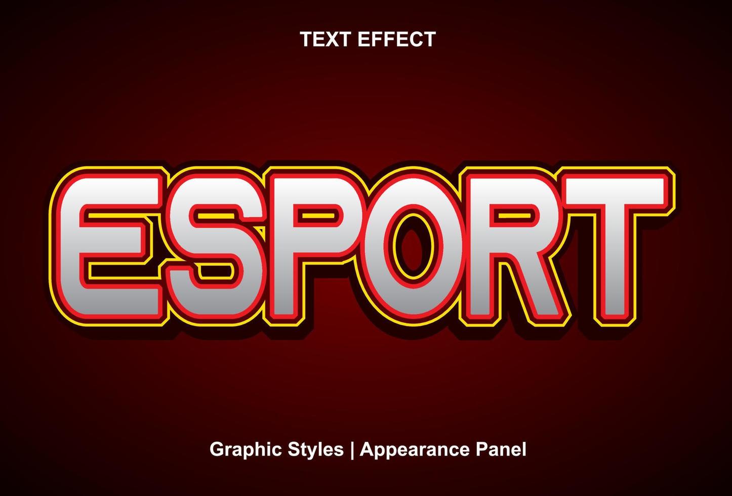 e sport text effect with graphic style and editable. vector