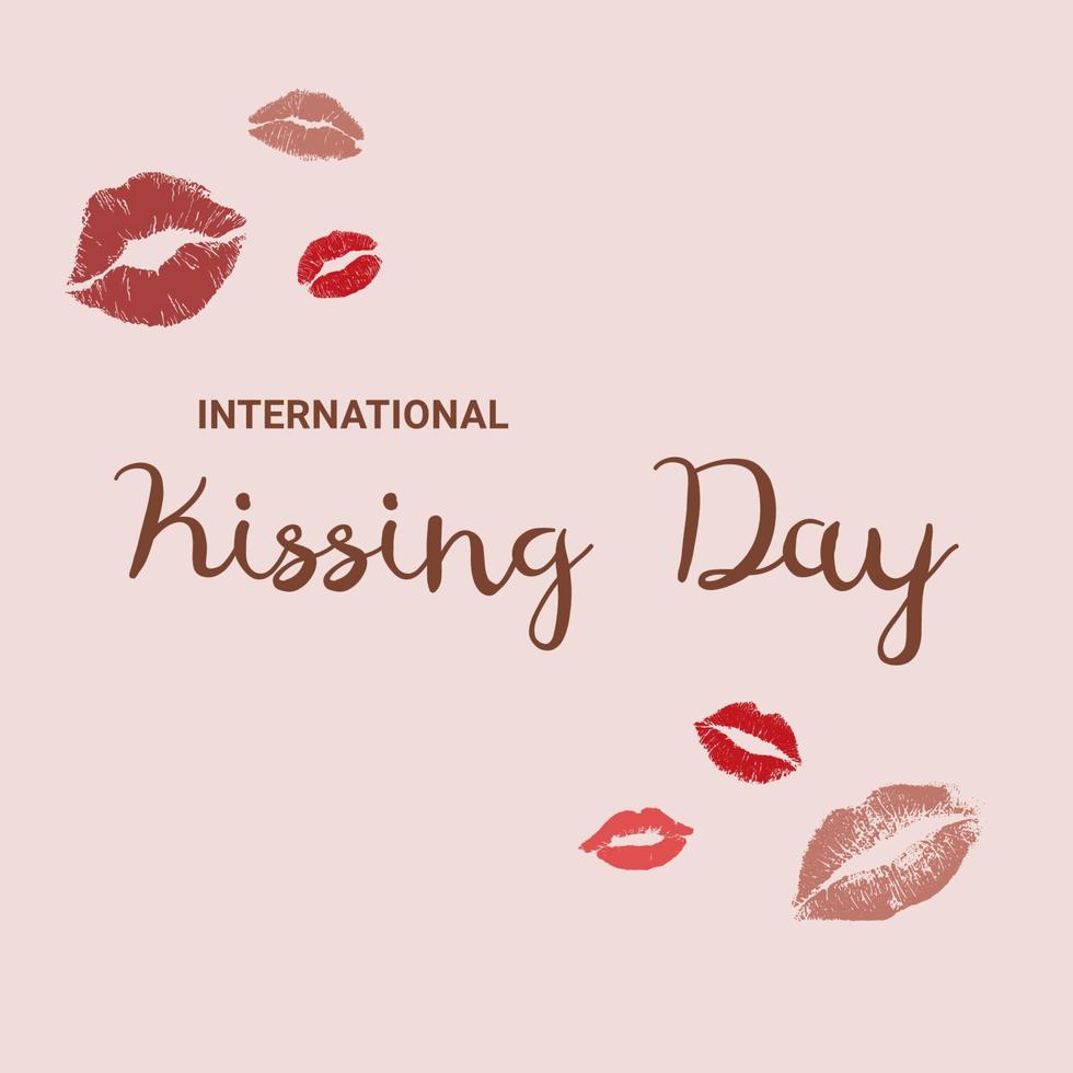 World kiss day vector background. International kissing day design template. Vector stock illustration.