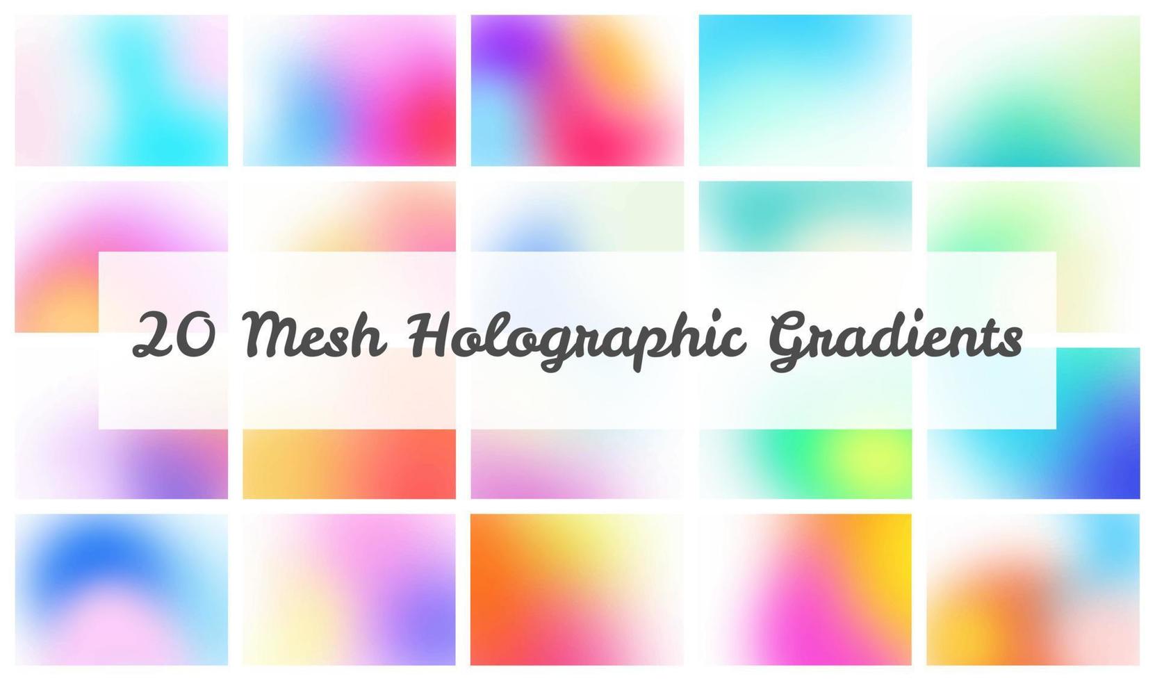 20 blurred gradient mesh abstract backgrounds. Colorful gradient background. Vector stock background.