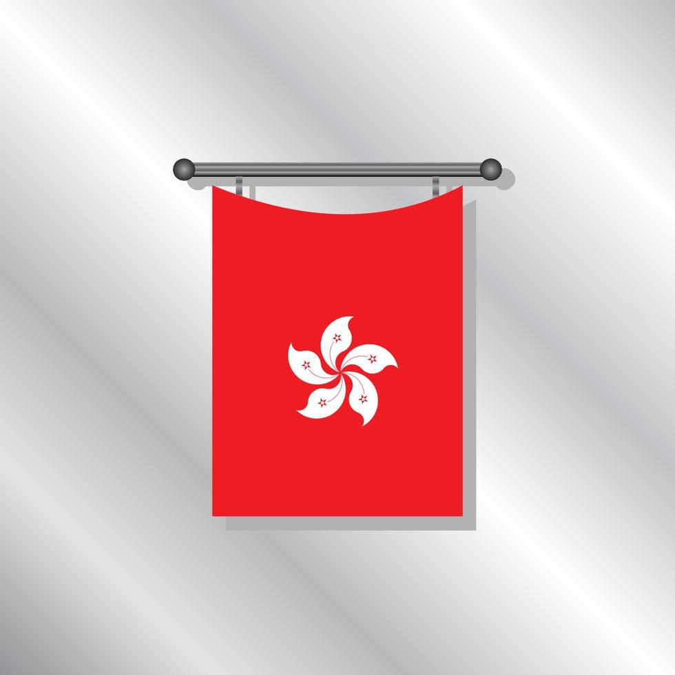 ilustración de la plantilla de la bandera de hong kong vector