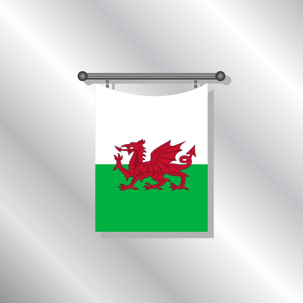 Illustration of Wales flag Template vector