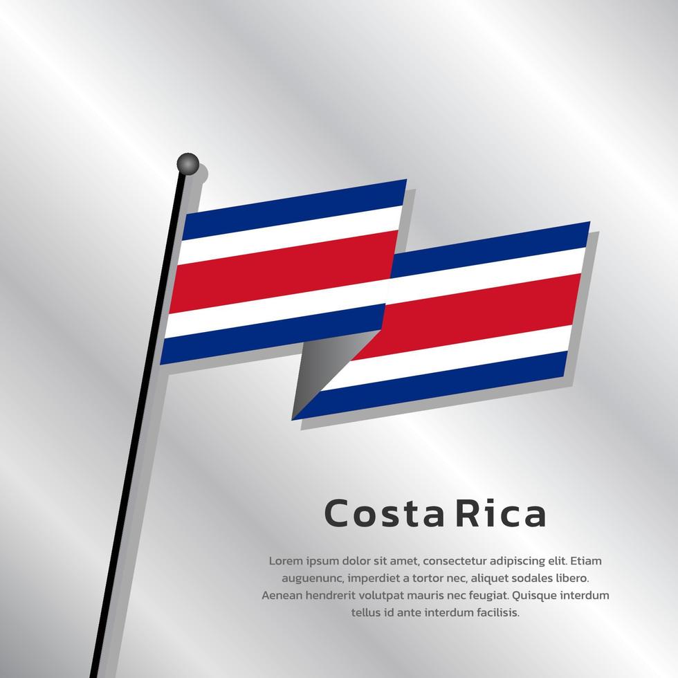 ilustración de la plantilla de la bandera de costa rica vector