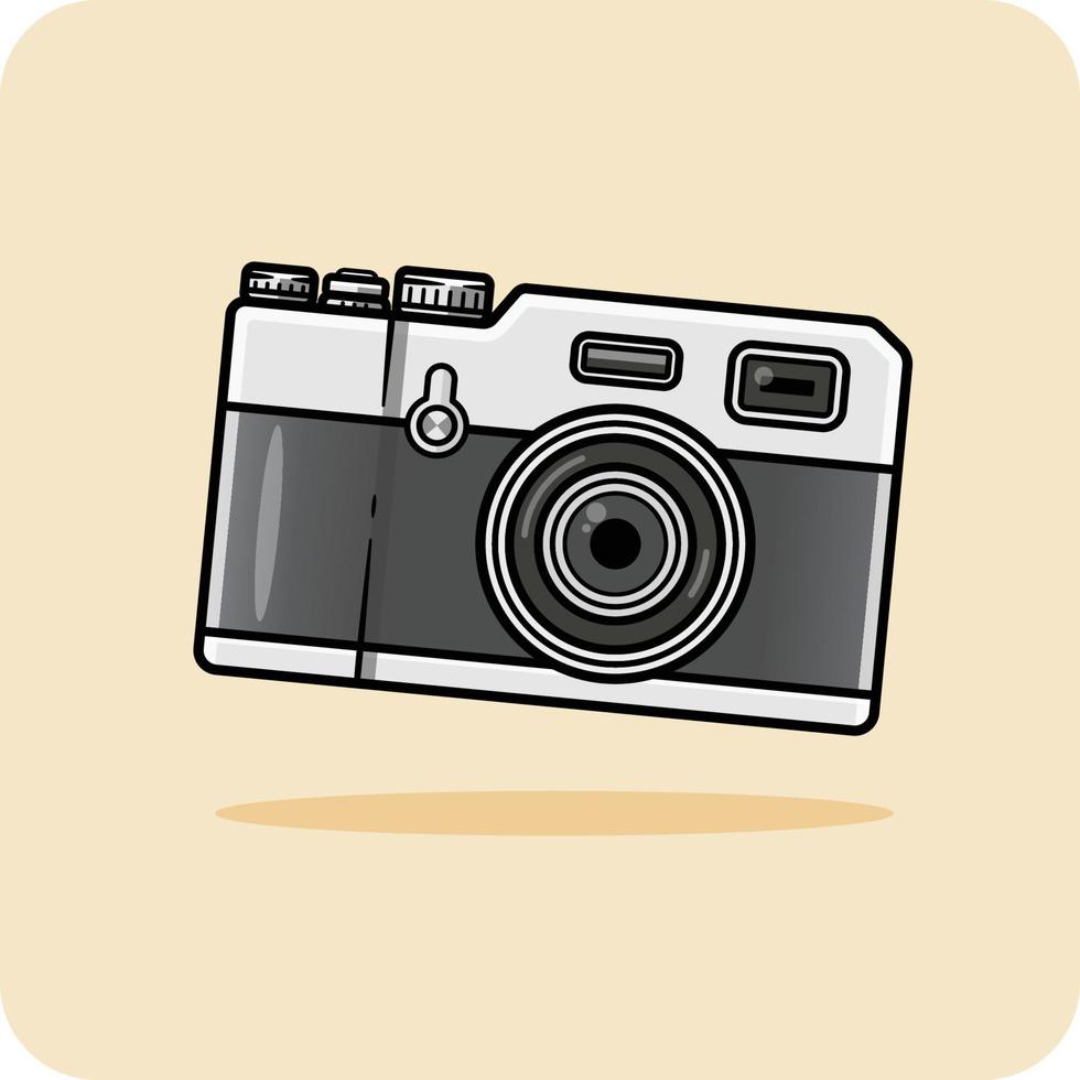 old camera black and gray color, vector design and isolated background.