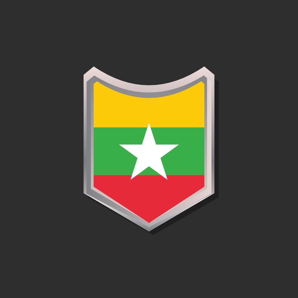 Illustration of Myanmar flag Template vector
