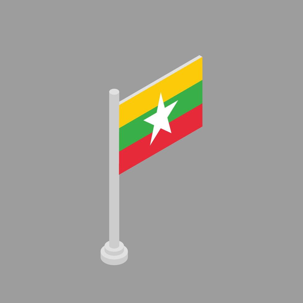 Illustration of Myanmar flag Template vector