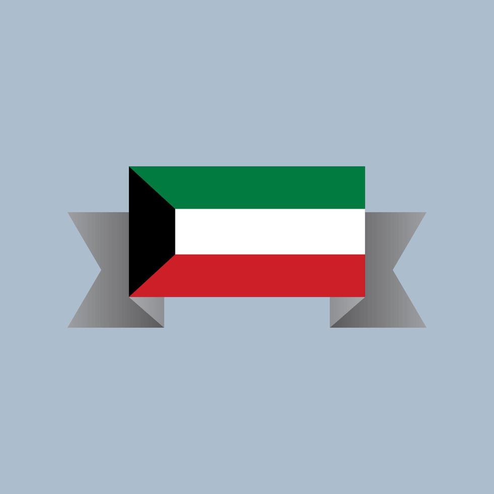 Illustration of Kuwait flag Template vector