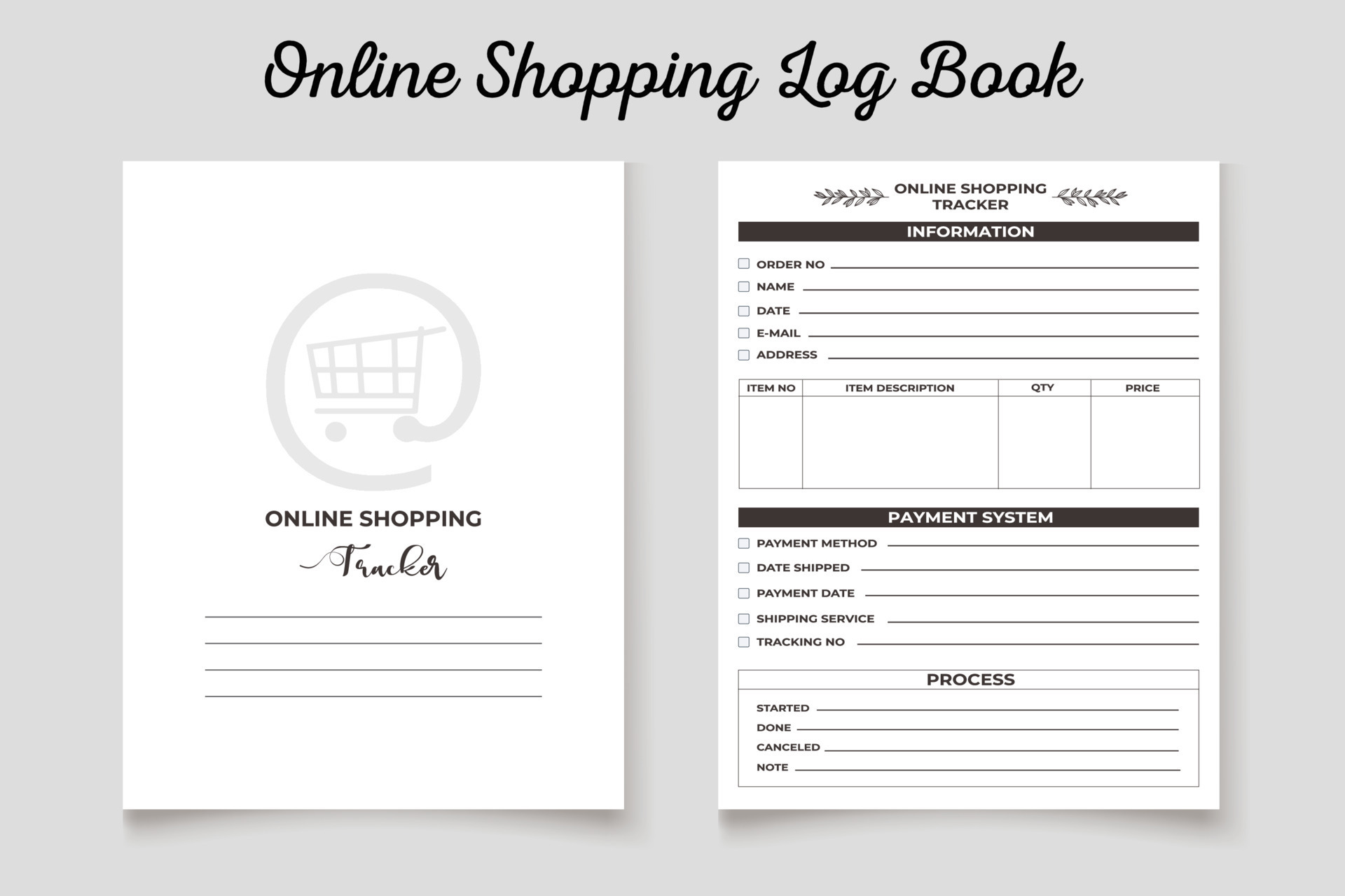 Online shopping log book kdp interior template 13369002 Vector Art at