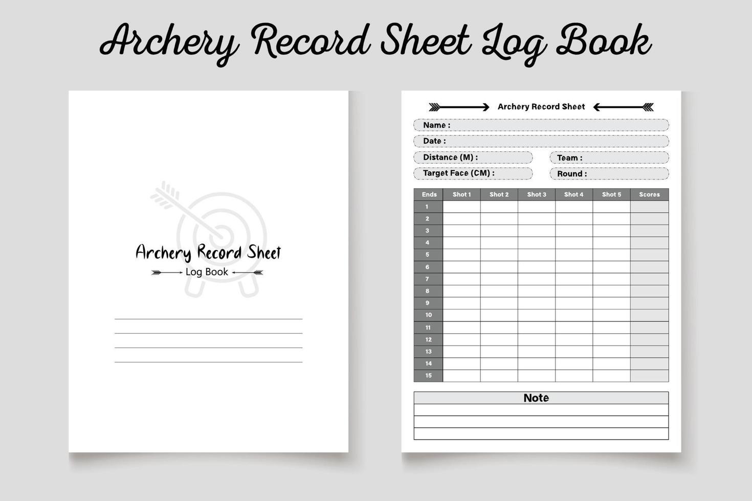 Archery Score Sheet Log Book Kdp Interior Template 13369013 Vector Art