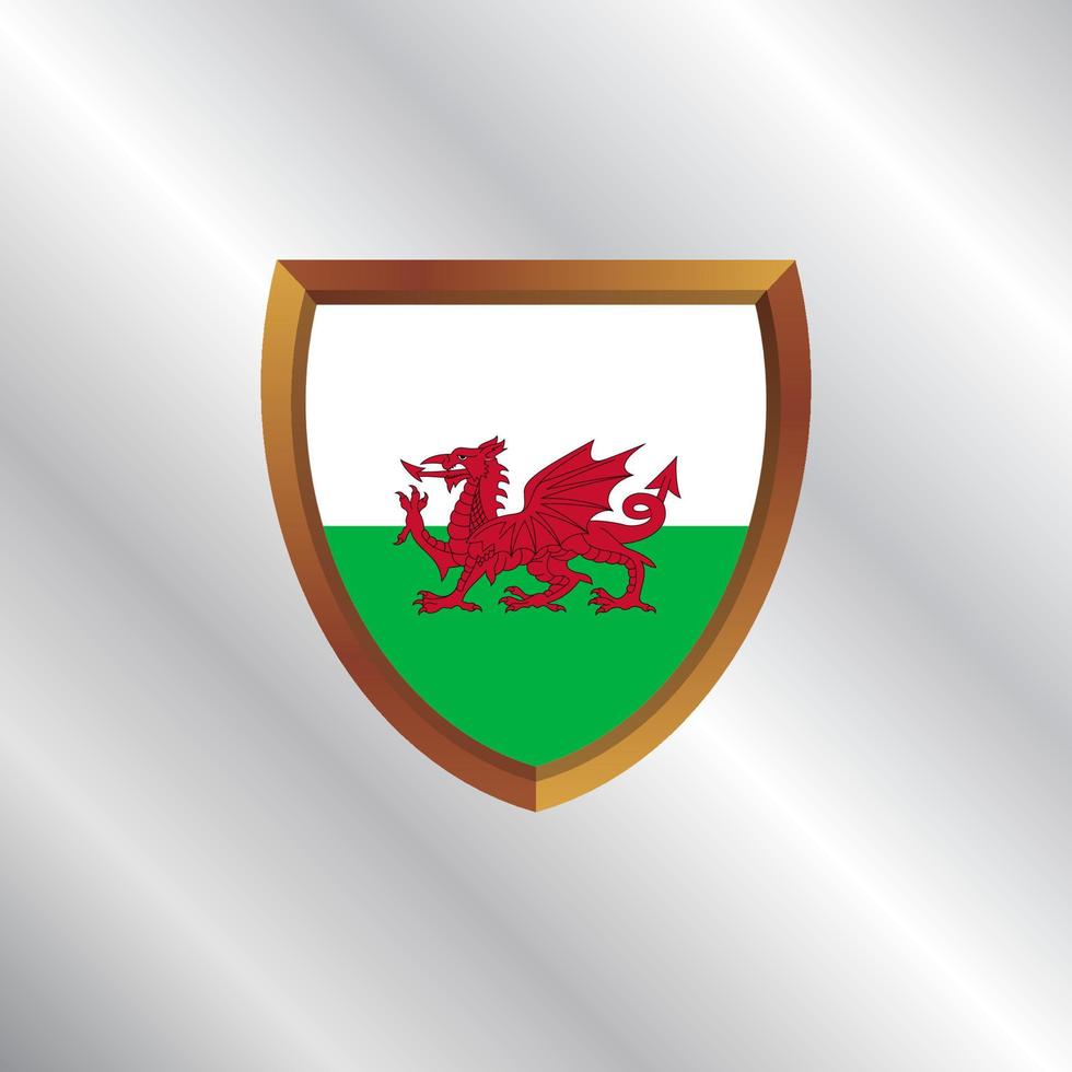 Illustration of Wales flag Template vector