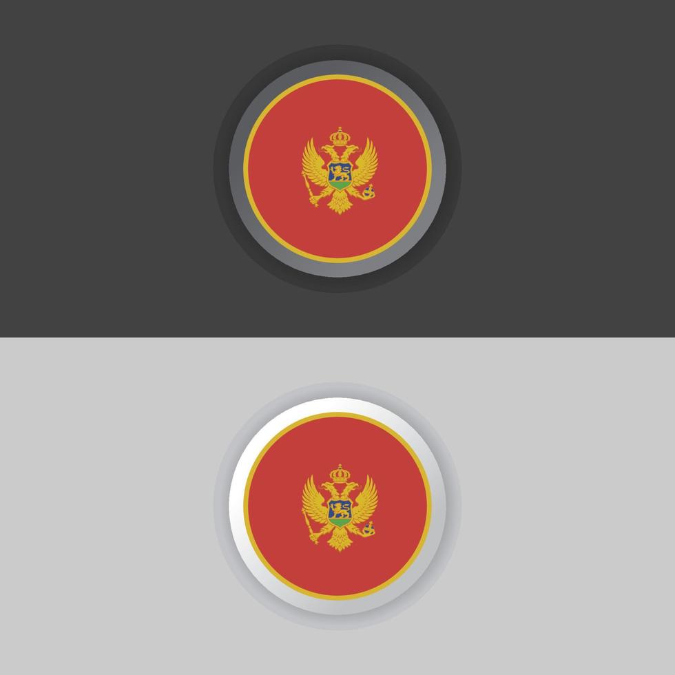 ilustración de la plantilla de la bandera de montenegro vector