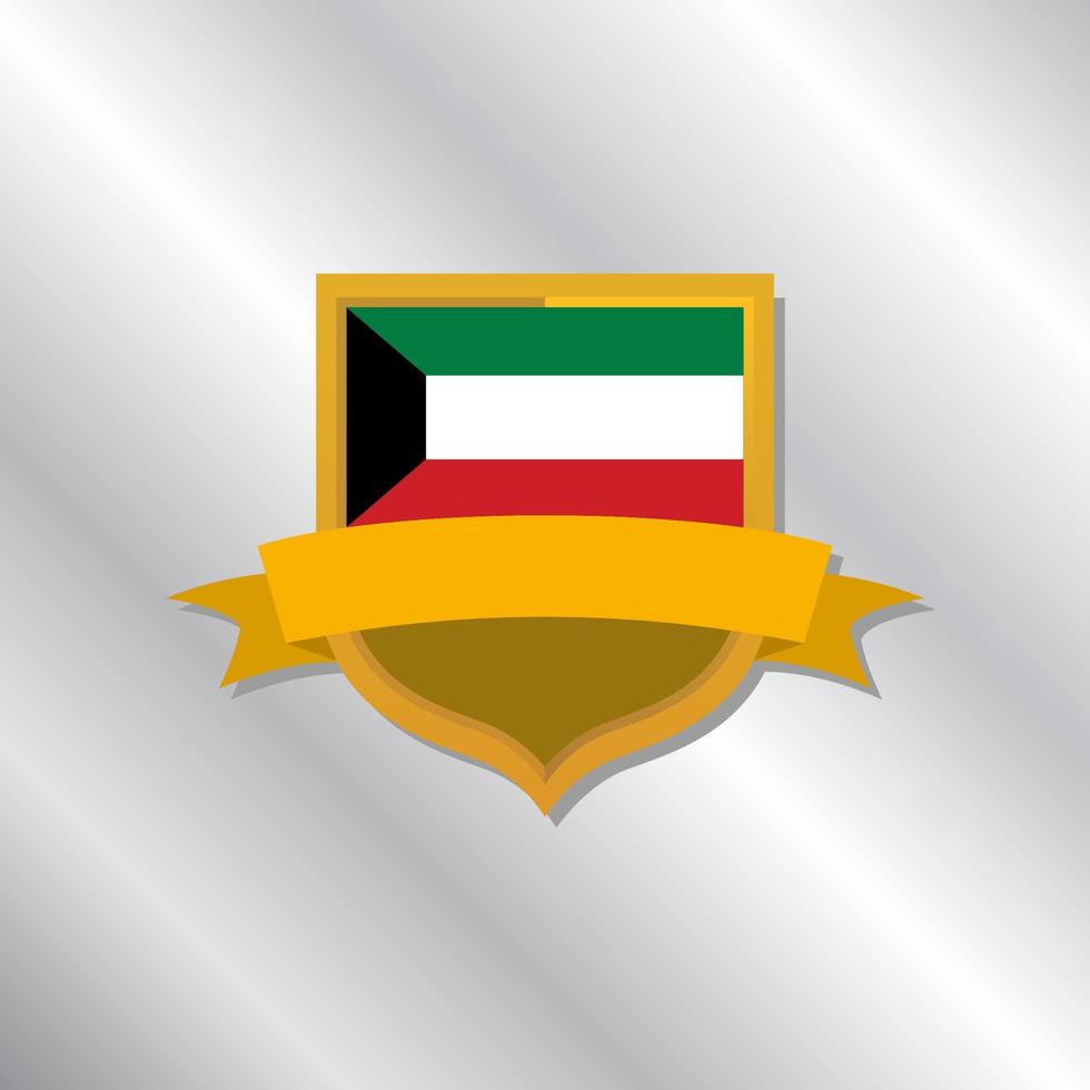 Illustration of Kuwait flag Template vector