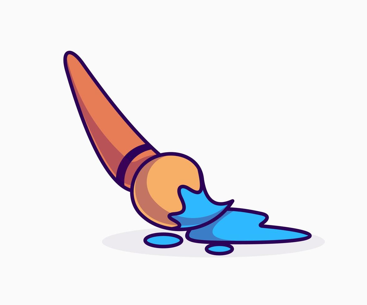 vector illustration of paint brush icon. flat cartoon style. on a white background.