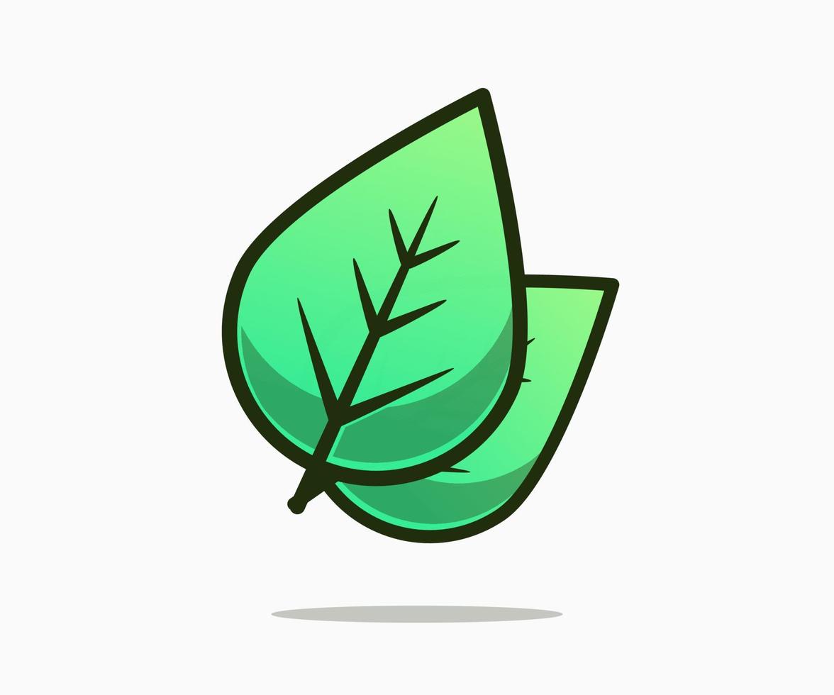 leaf icon vector illustration. flat cartoon style. on a white background.