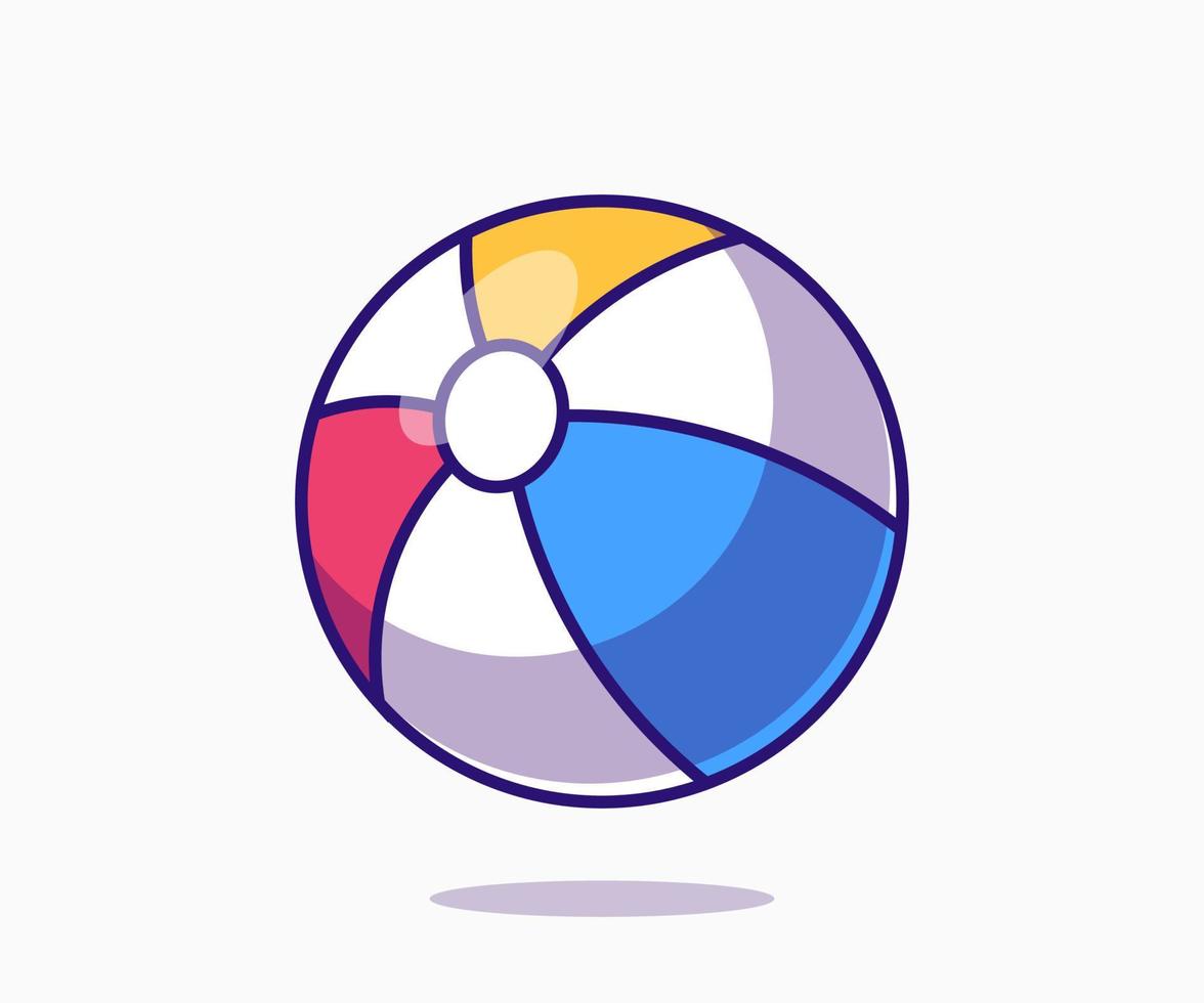 beach ball icon vector illustration. flat cartoon style. on a white background.