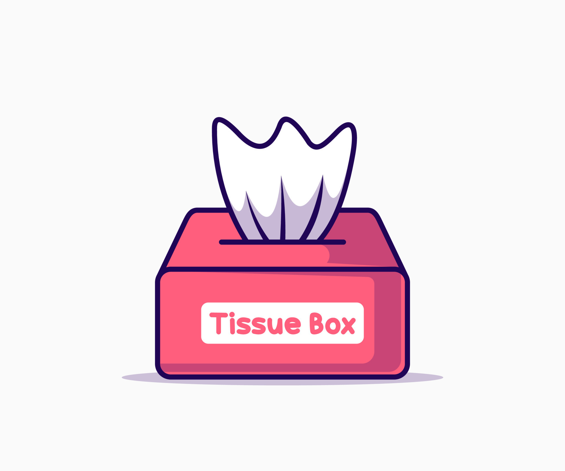 tissue box icon vector illustration. flat cartoon style. on a white