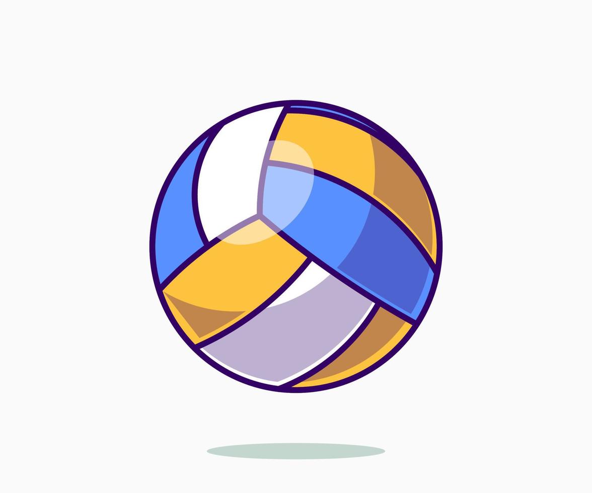 ilustración de vector de icono de voleibol. estilo de dibujos animados plana. sobre un fondo blanco.