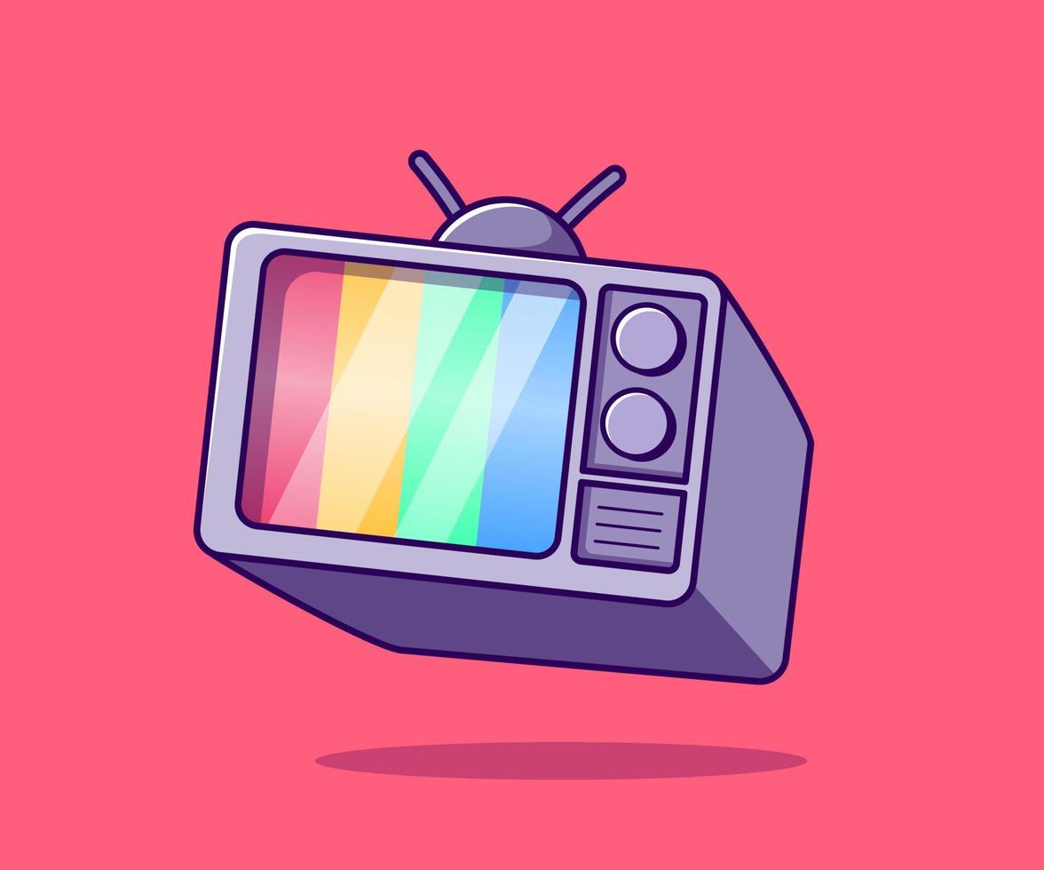 ilustración de vector de icono de televisión clásica. estilo de dibujos animados plana.
