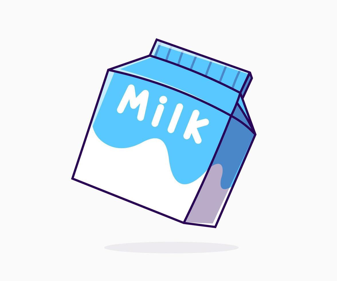 ilustración de vector de icono de caja de leche. estilo de dibujos animados plana. sobre un fondo blanco.