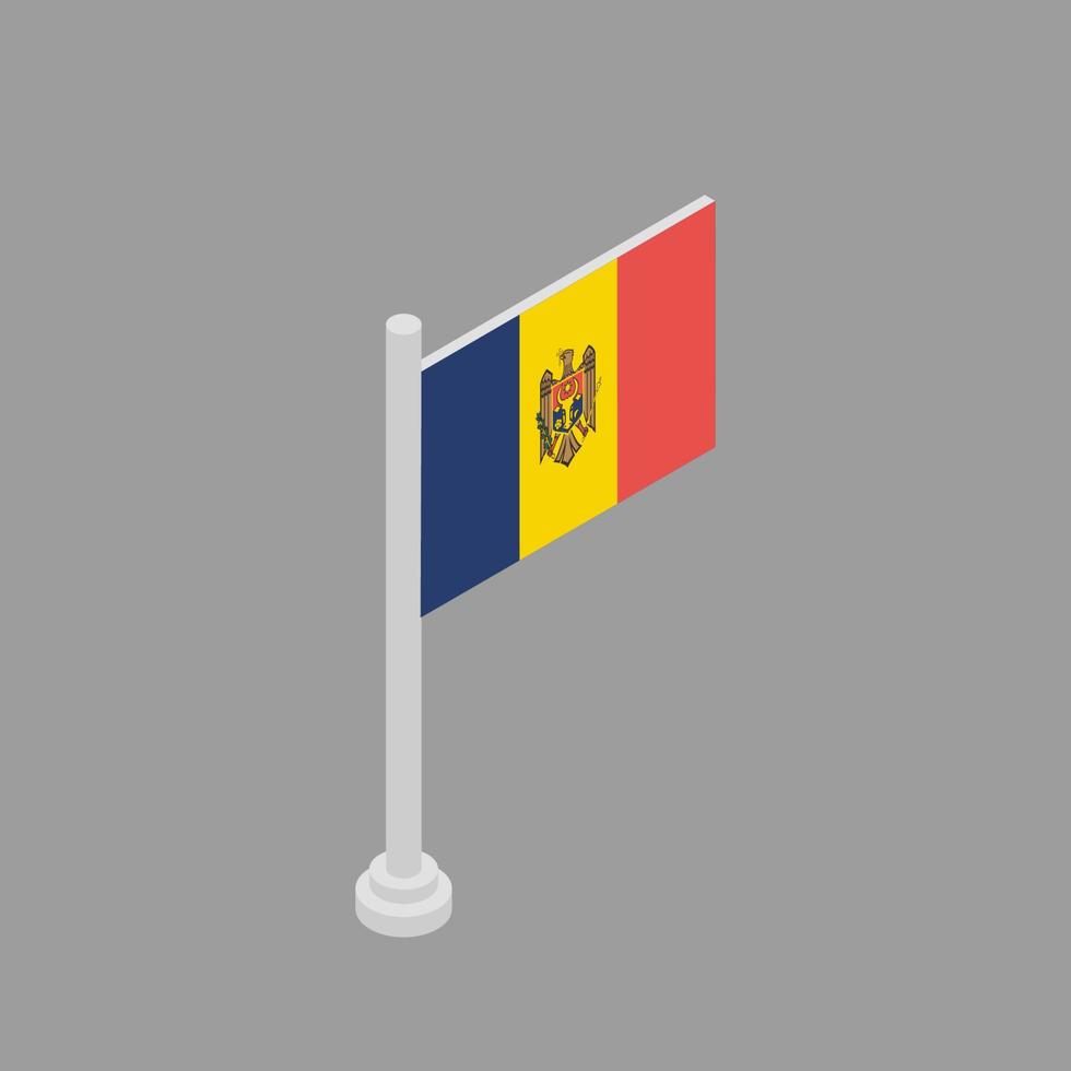 ilustración de la plantilla de la bandera de moldavia vector