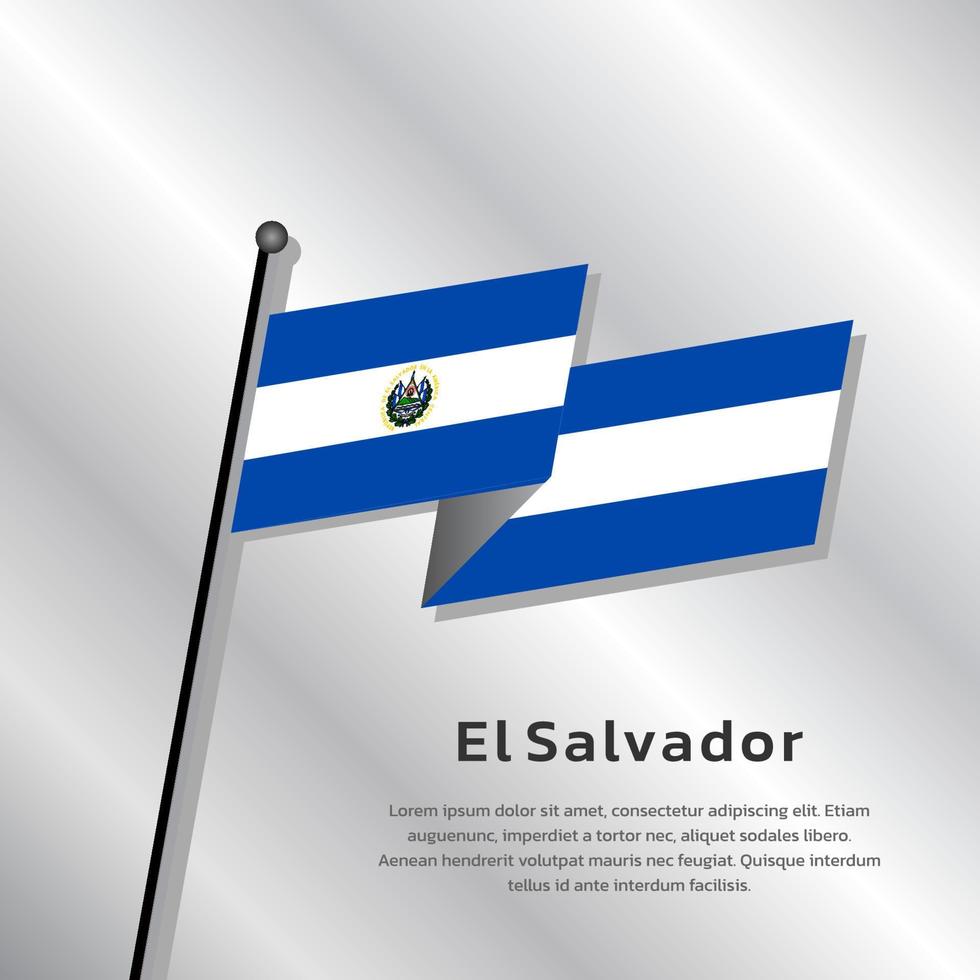 ilustración de la plantilla de la bandera de el salvador vector