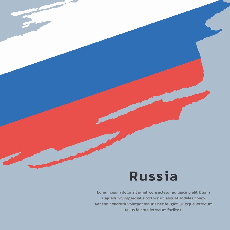 ilustración de la plantilla de la bandera de rusia vector