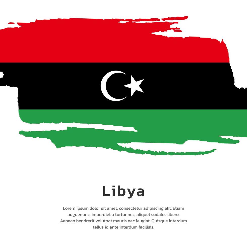 ilustración de la plantilla de la bandera de libia vector