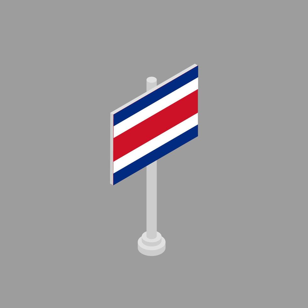 ilustración de la plantilla de la bandera de costa rica vector