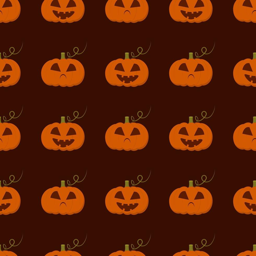 seamless pattern of sinister pumpkins on a dark background can be used for wrapping paper vector