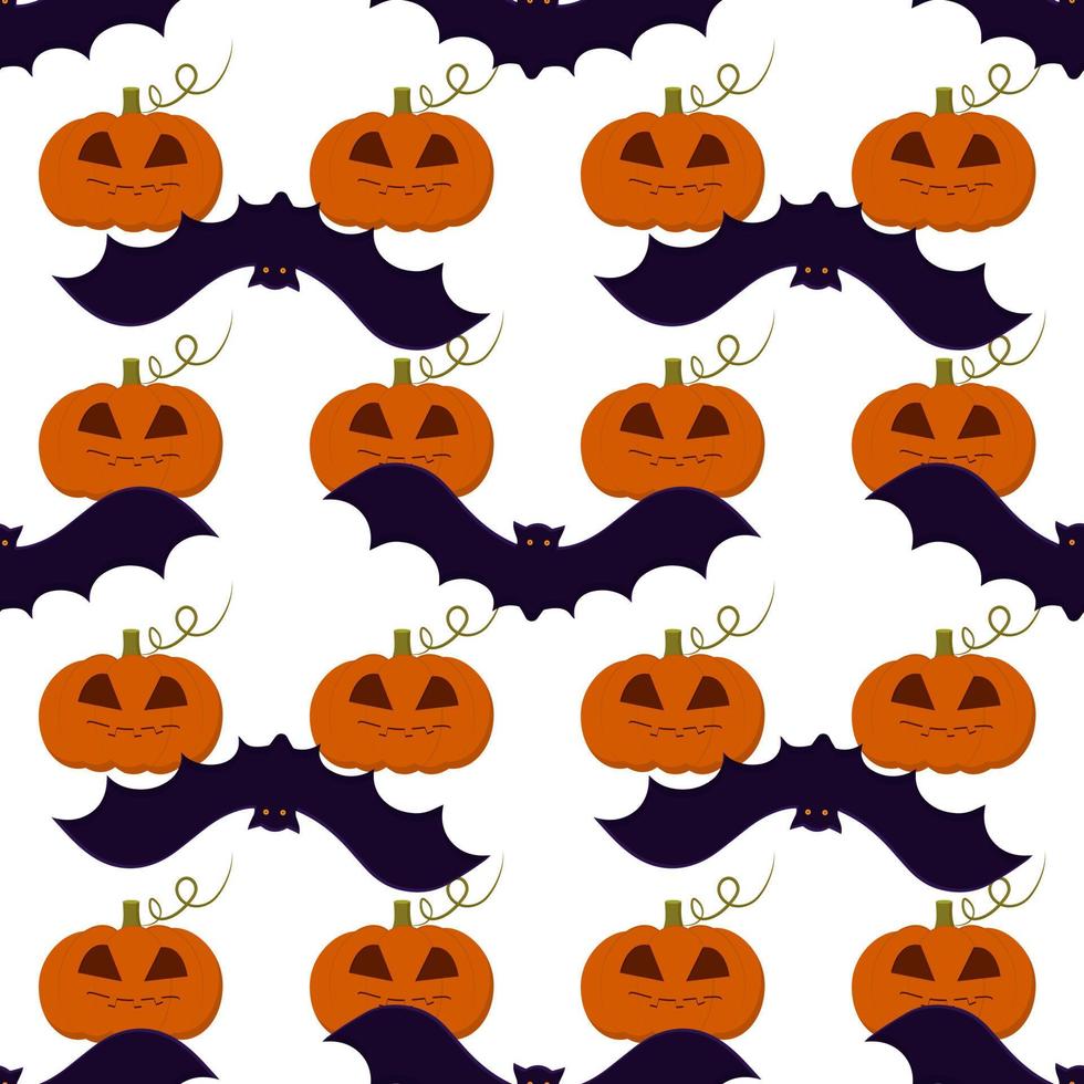 seamless pumpkin pattern flying on a white background can be used for wrapping paper vector