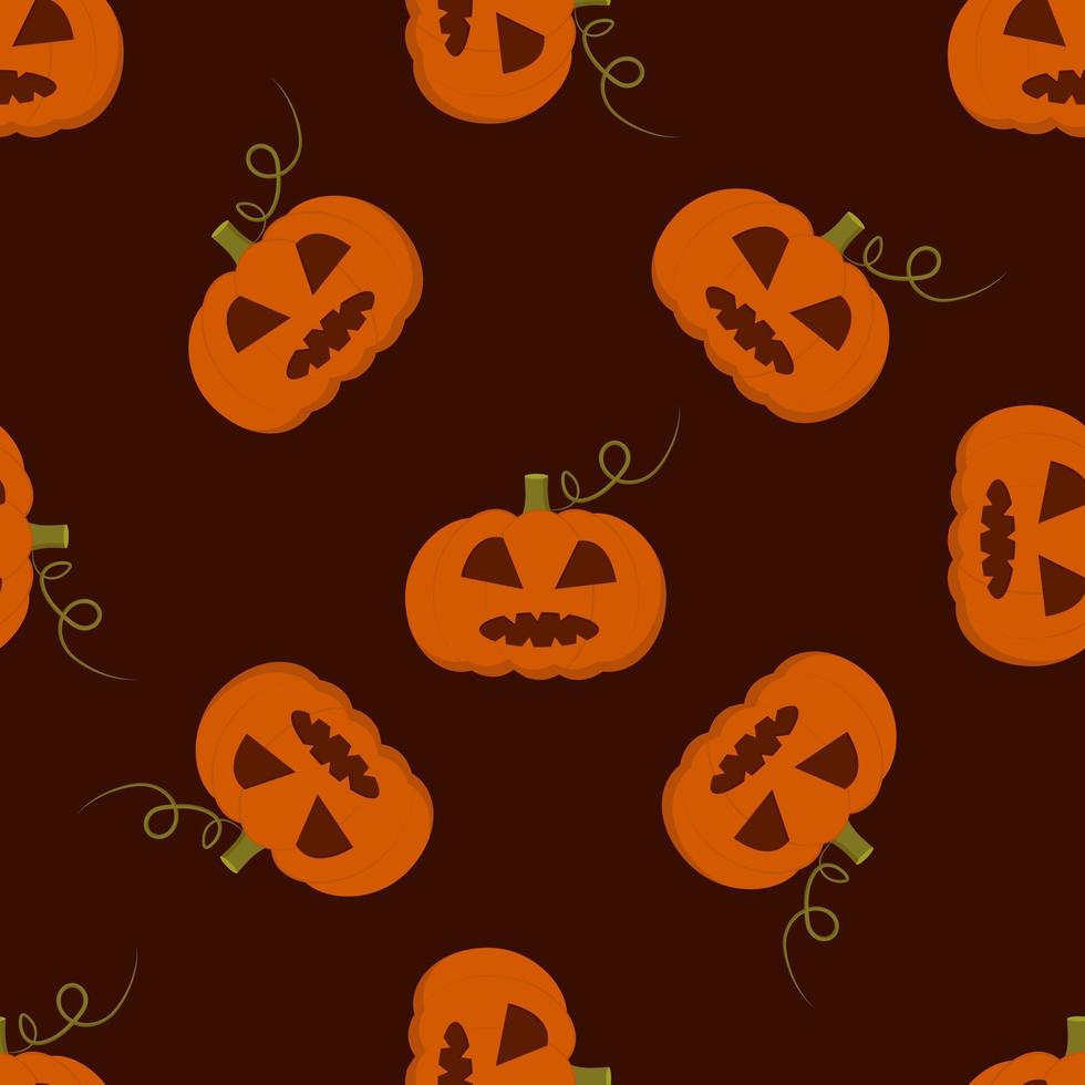 se puede utilizar un patrón impecable de calabazas grandes sobre un fondo oscuro para envolver papel vector