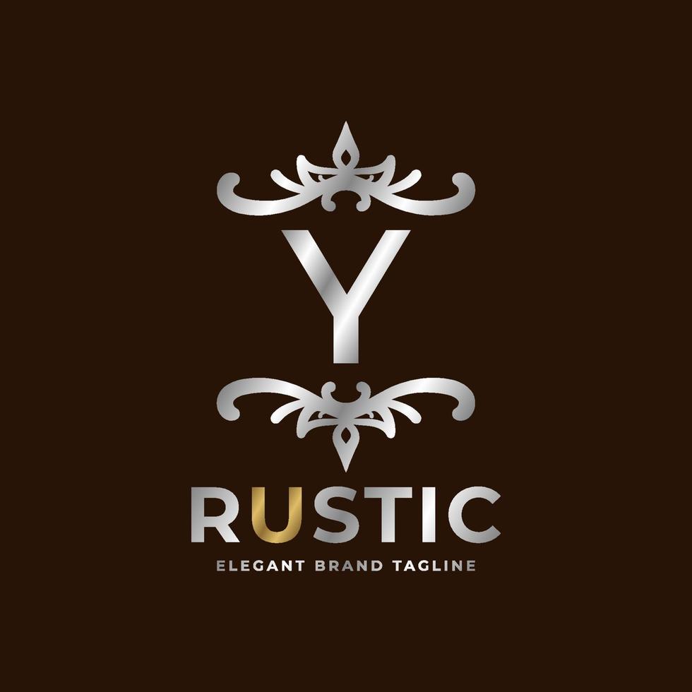 letra y diseño de plantilla de logotipo de vector rústico para moda, boda, spa, salón, hotel, restaurante, cuidado de la belleza