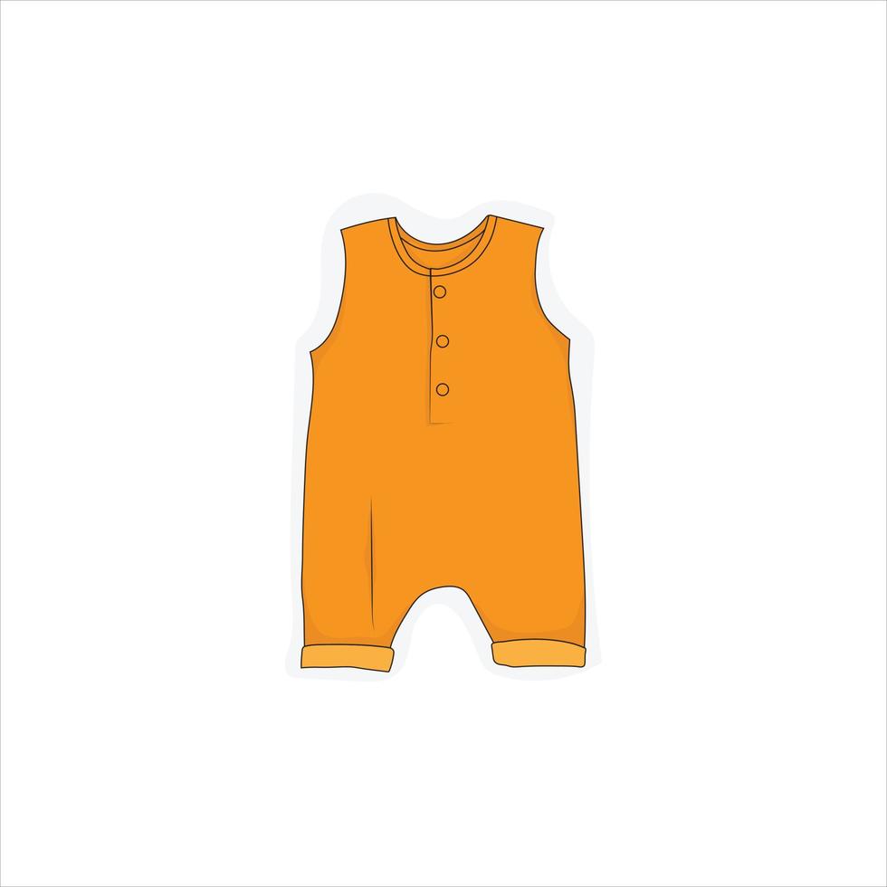 Baby Sleeveless jumpsuit in orange color design for baby background template design vector