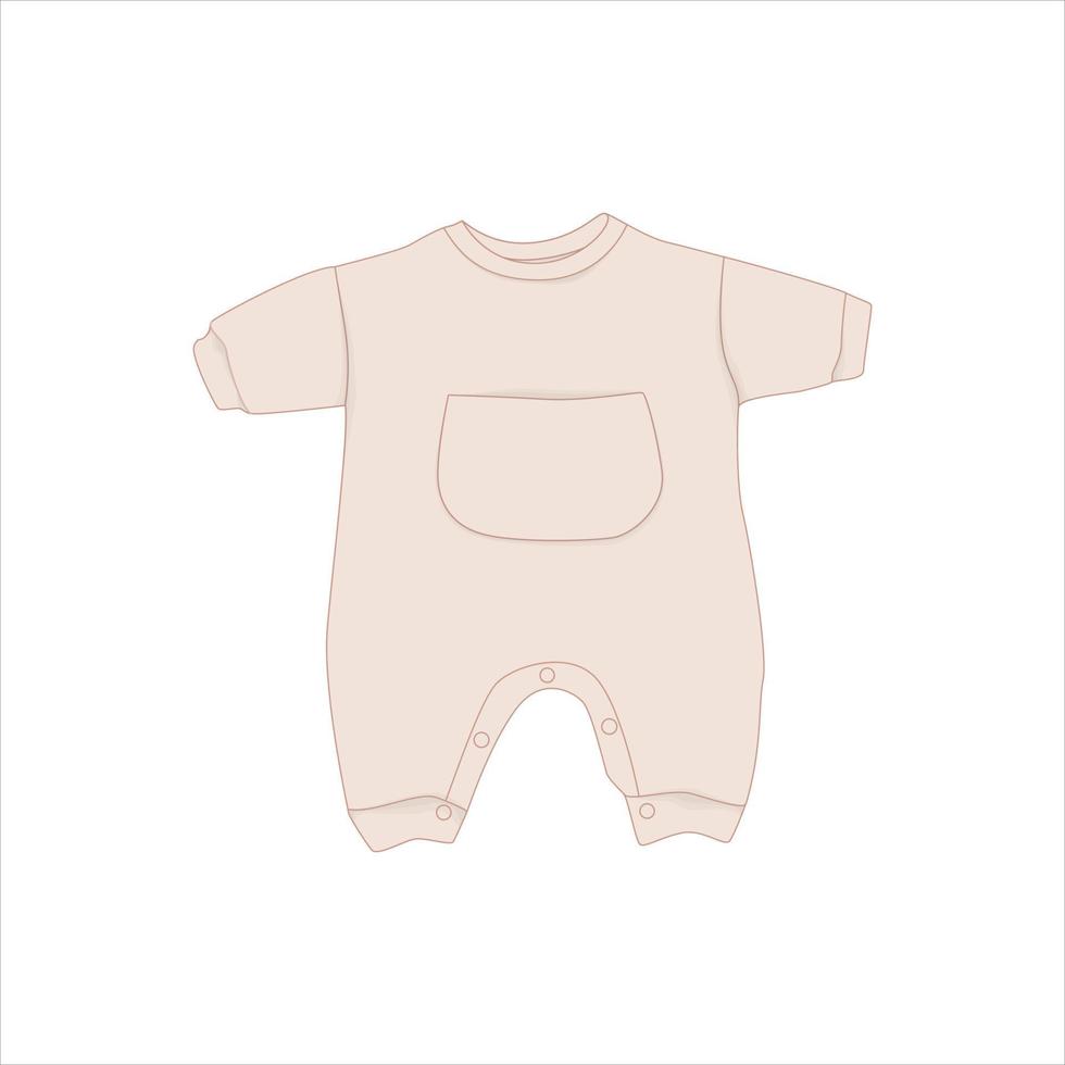 Simple baby jumpsuit design with shirt pocket design for baby advertising template design vector