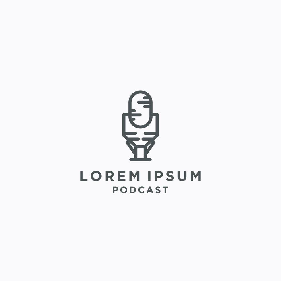 Podcast logo icon design template flat vector