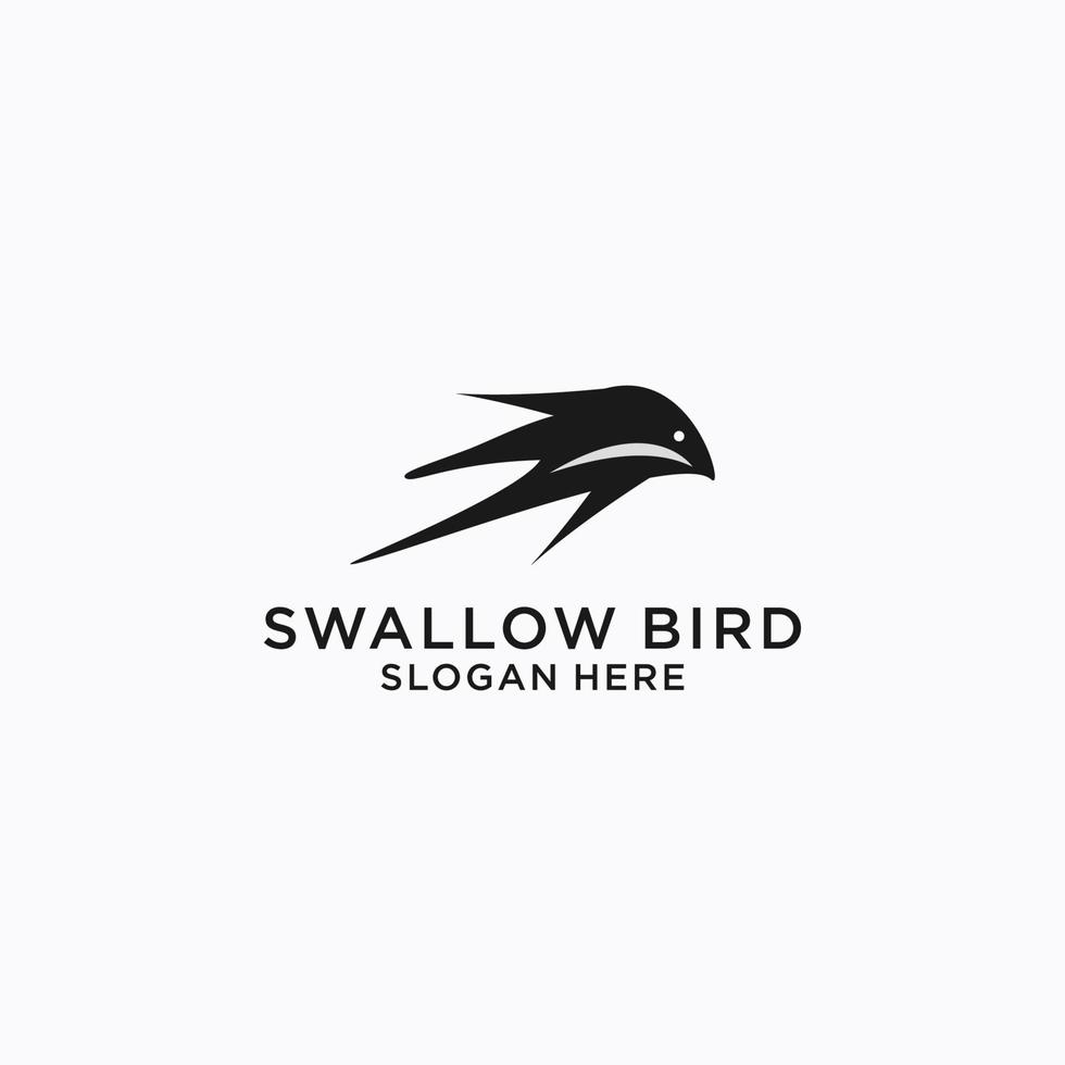 Swallow bird logo icon design template flat vector