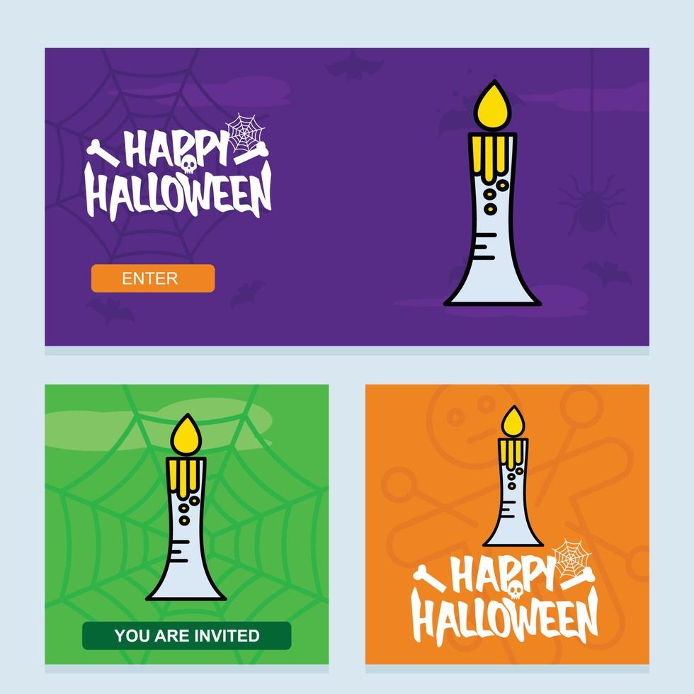 Happy Halloween invitation design with candle vector