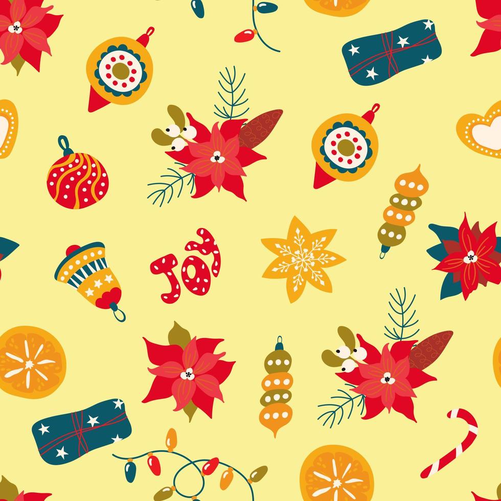 Christmas seamless pattern. Design for fabric, textile, wallpaper, packaging. Design for fabric, textile, wallpaper, packaging. vector