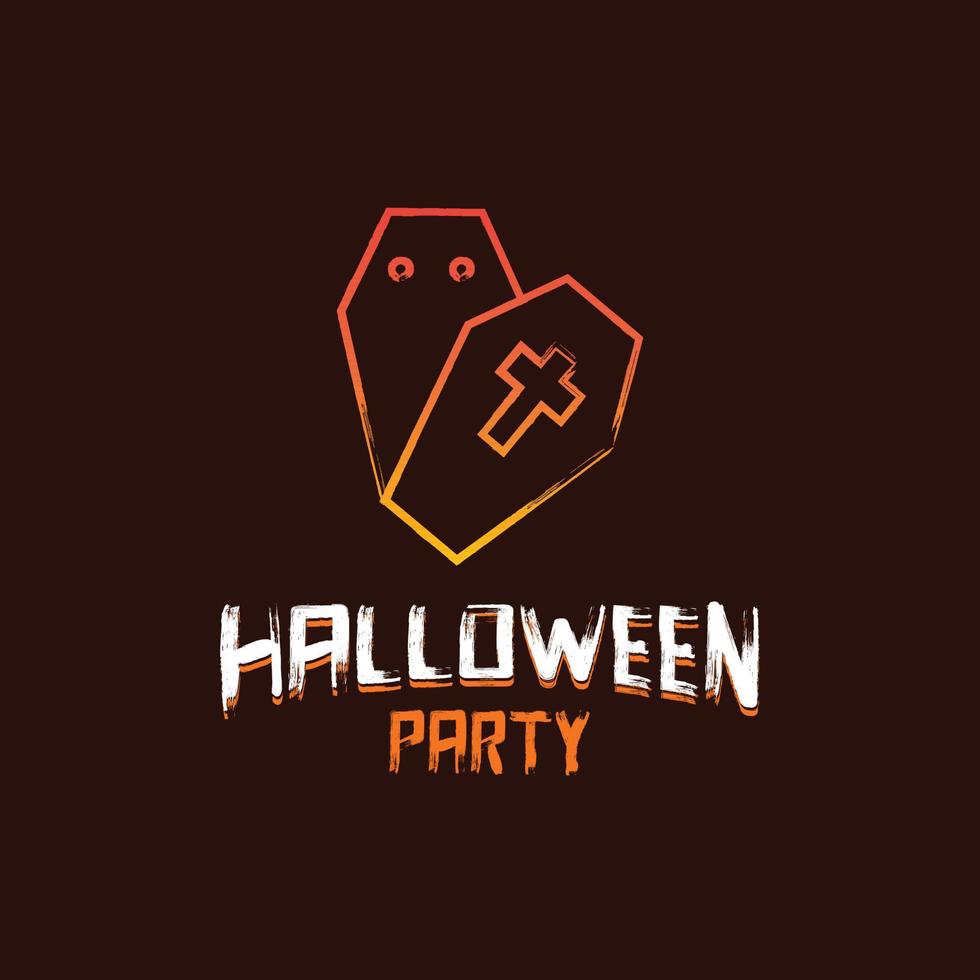 Halloween party design with dark brown background vector