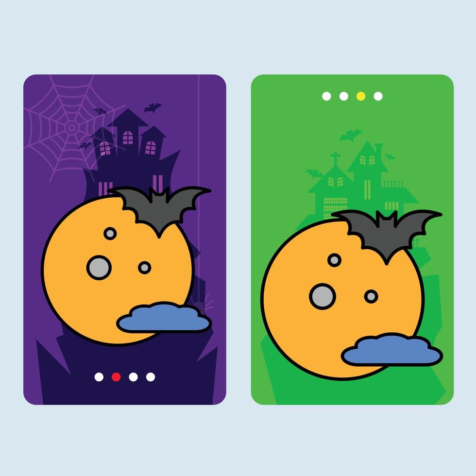 Happy Halloween invitation design with moon vector
