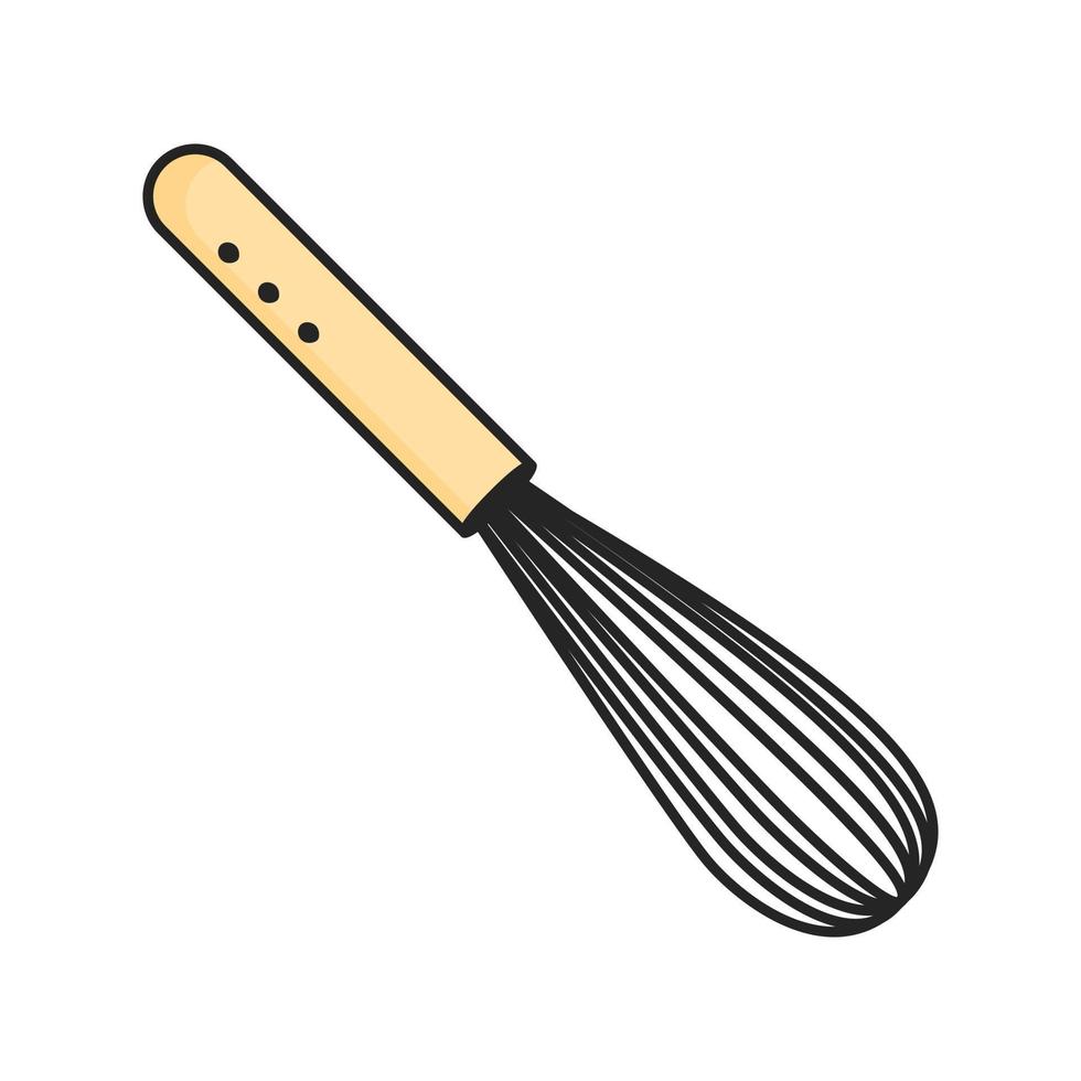 icono de batidor de alambre. elemento de menaje. utensilio de cocina y herramienta. estilo garabato. vector