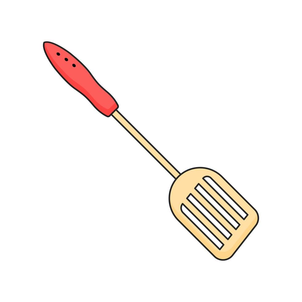 Spatula. Kitchenware element. Kitchen utensil and tool. Doodle style. vector