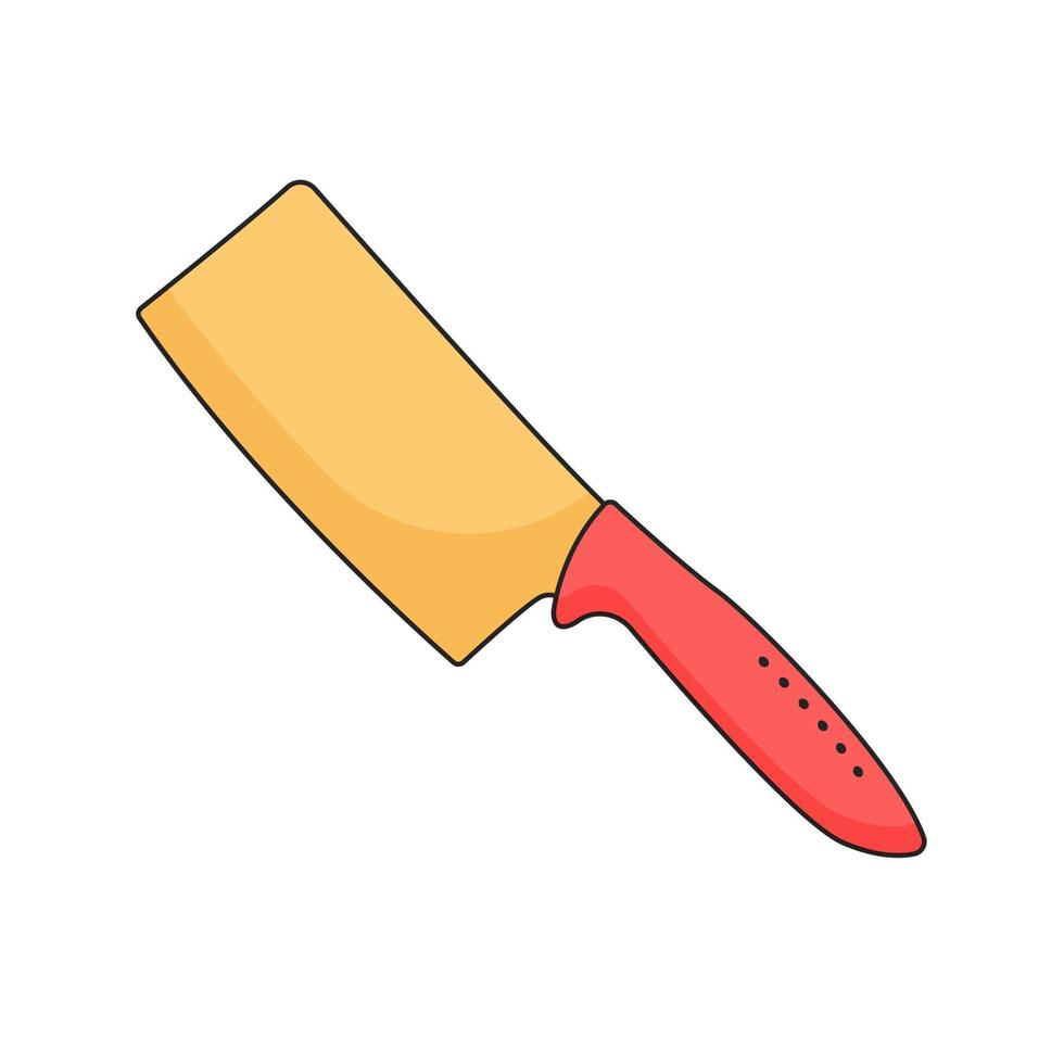 Kitchen knife. Kitchenware element. Kitchen utensil and tool. Doodle style. vector