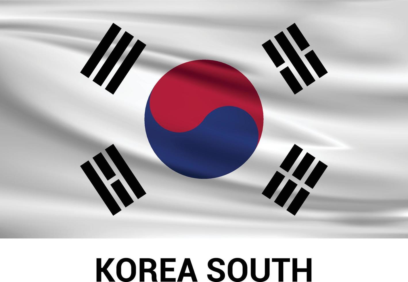 South Korea flags design vector