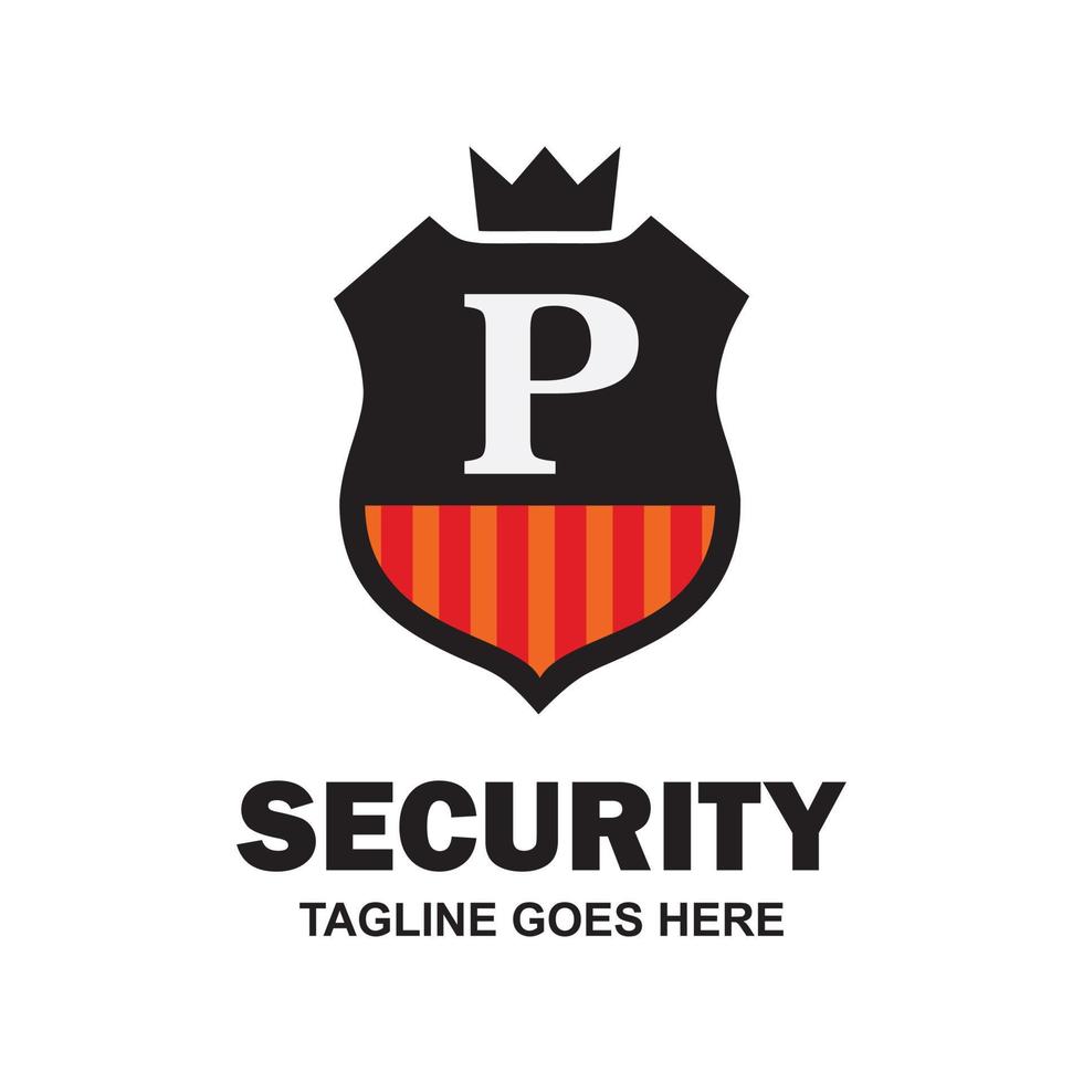 logotipo alfabético de empresa de seguridad y vector de tipografía