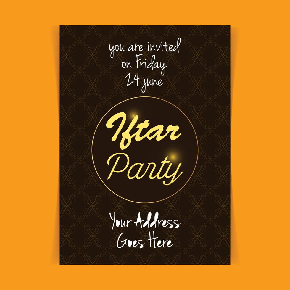 Iftar party invitation card design vector