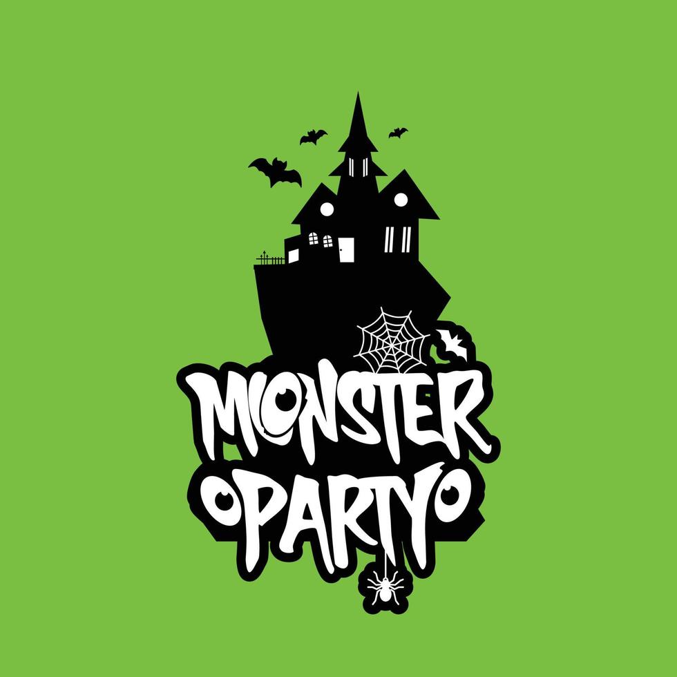 Monster party design with creative design vector