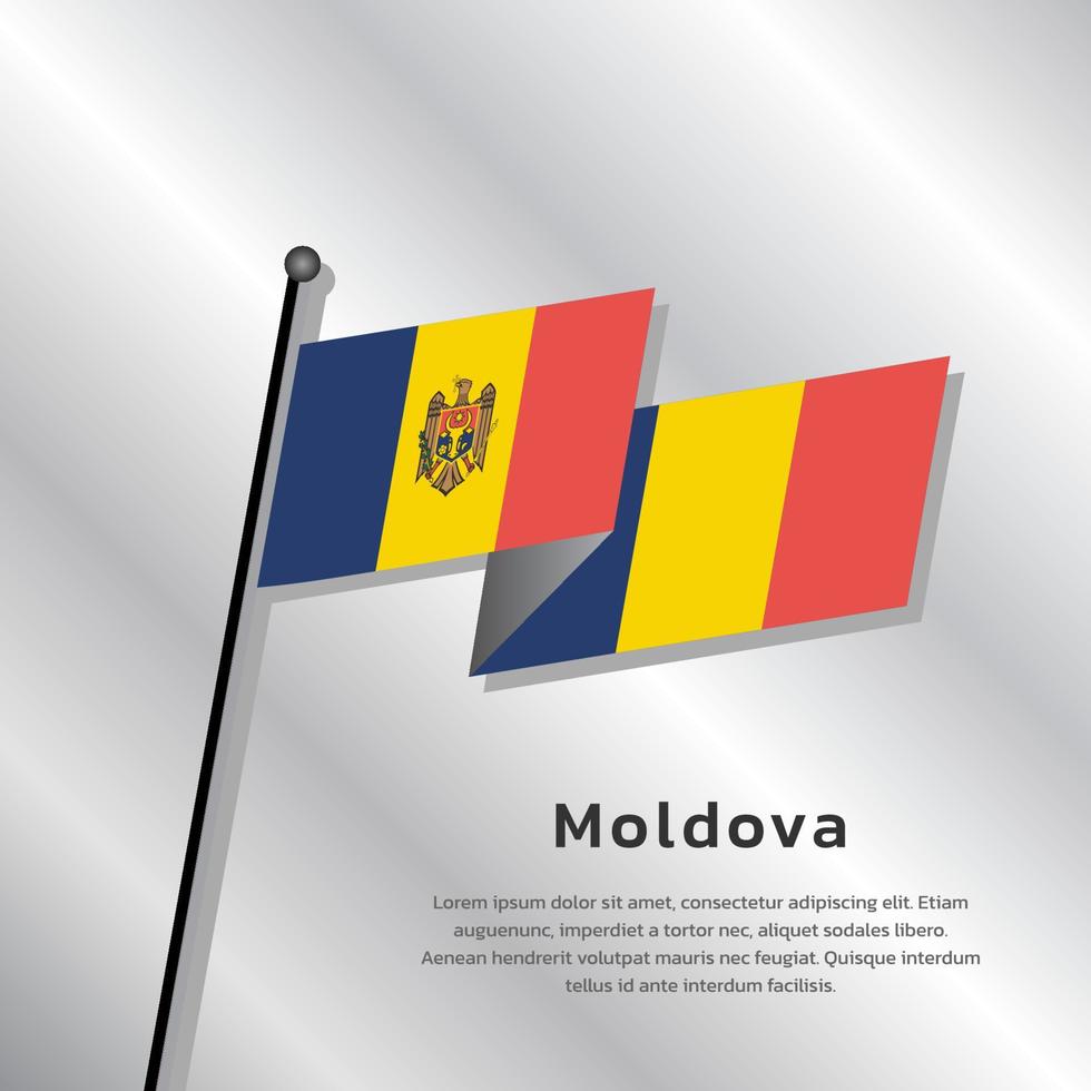 ilustración de la plantilla de la bandera de moldavia vector