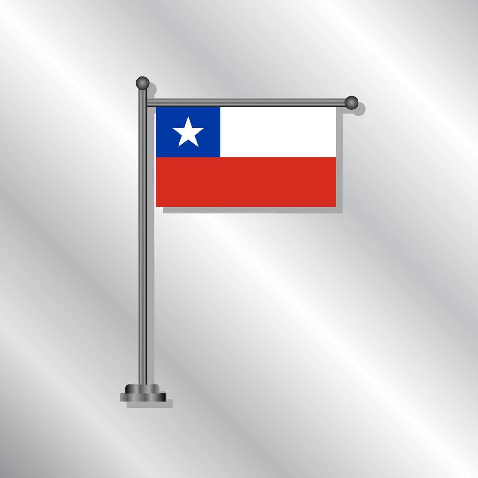 ilustración de plantilla de bandera de chile vector